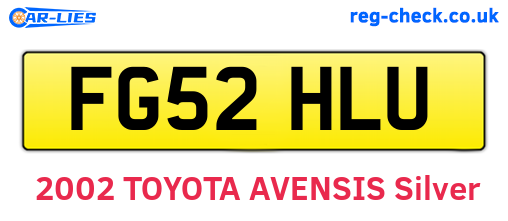FG52HLU are the vehicle registration plates.