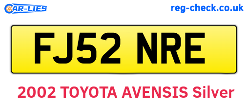 FJ52NRE are the vehicle registration plates.