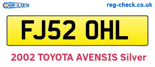 FJ52OHL are the vehicle registration plates.