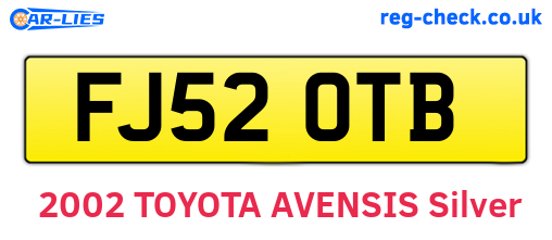 FJ52OTB are the vehicle registration plates.