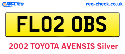 FL02OBS are the vehicle registration plates.