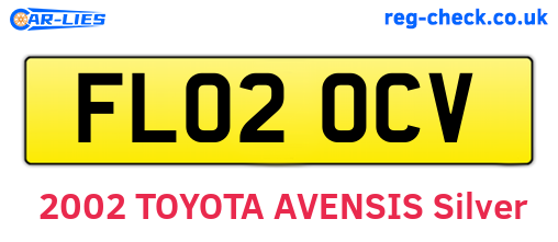 FL02OCV are the vehicle registration plates.