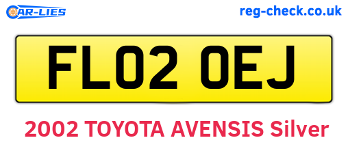 FL02OEJ are the vehicle registration plates.