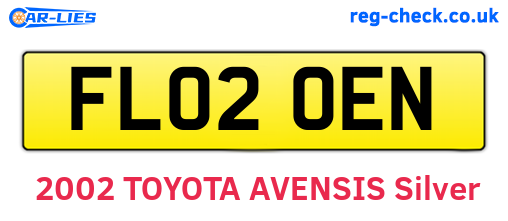 FL02OEN are the vehicle registration plates.