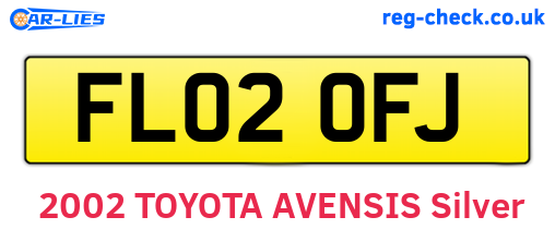 FL02OFJ are the vehicle registration plates.