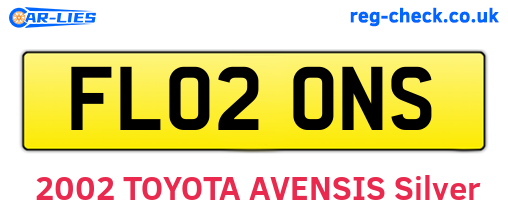FL02ONS are the vehicle registration plates.