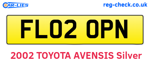 FL02OPN are the vehicle registration plates.