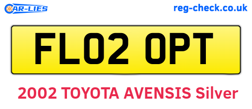 FL02OPT are the vehicle registration plates.