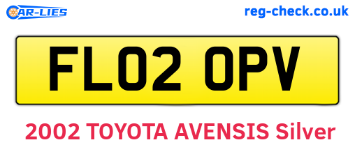 FL02OPV are the vehicle registration plates.