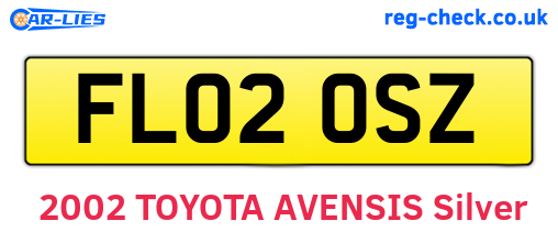 FL02OSZ are the vehicle registration plates.