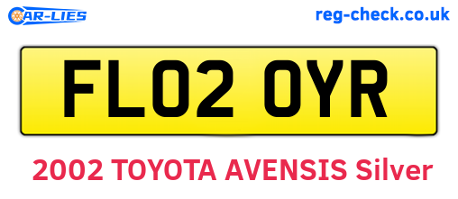 FL02OYR are the vehicle registration plates.