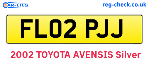 FL02PJJ are the vehicle registration plates.