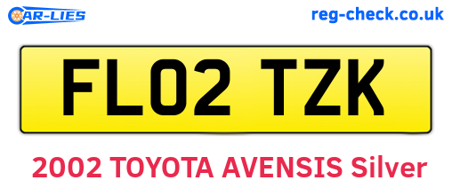 FL02TZK are the vehicle registration plates.