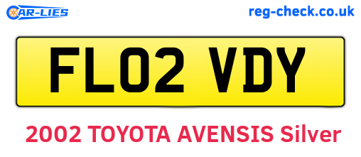 FL02VDY are the vehicle registration plates.