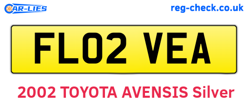 FL02VEA are the vehicle registration plates.