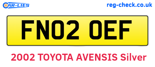 FN02OEF are the vehicle registration plates.