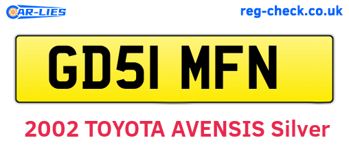 GD51MFN are the vehicle registration plates.