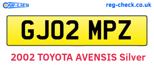 GJ02MPZ are the vehicle registration plates.