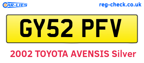 GY52PFV are the vehicle registration plates.