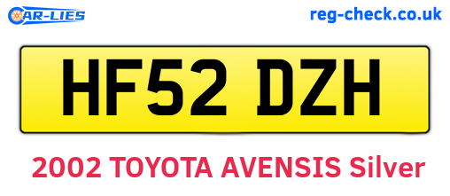 HF52DZH are the vehicle registration plates.