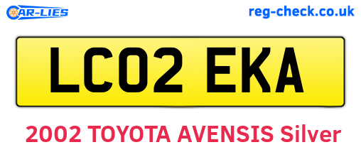 LC02EKA are the vehicle registration plates.