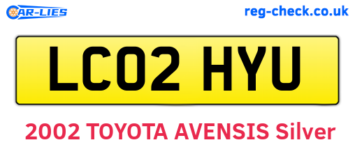 LC02HYU are the vehicle registration plates.