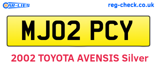 MJ02PCY are the vehicle registration plates.