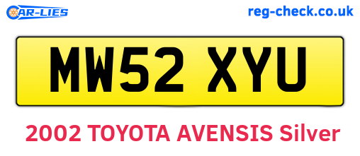 MW52XYU are the vehicle registration plates.