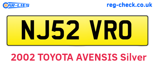 NJ52VRO are the vehicle registration plates.