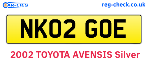NK02GOE are the vehicle registration plates.