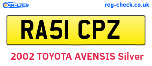 RA51CPZ are the vehicle registration plates.