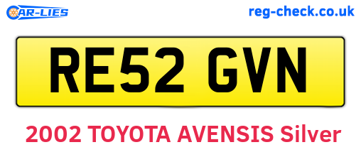 RE52GVN are the vehicle registration plates.