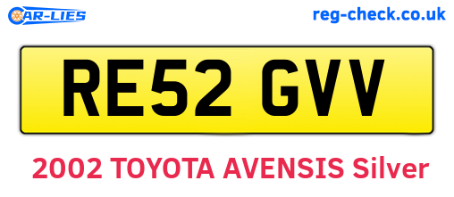 RE52GVV are the vehicle registration plates.