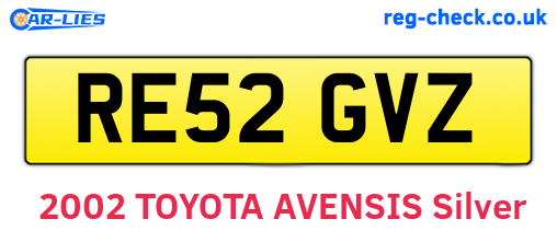 RE52GVZ are the vehicle registration plates.