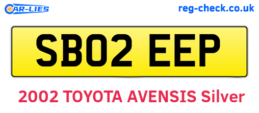 SB02EEP are the vehicle registration plates.