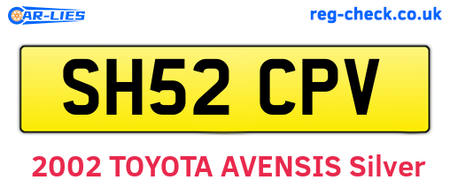 SH52CPV are the vehicle registration plates.