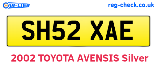 SH52XAE are the vehicle registration plates.