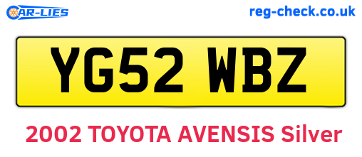 YG52WBZ are the vehicle registration plates.
