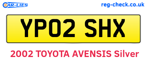 YP02SHX are the vehicle registration plates.