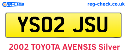 YS02JSU are the vehicle registration plates.