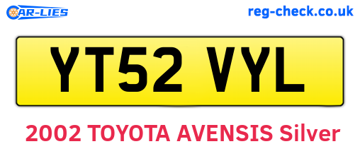 YT52VYL are the vehicle registration plates.