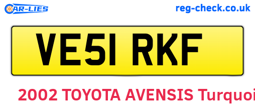 VE51RKF are the vehicle registration plates.