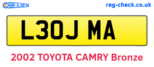 L30JMA are the vehicle registration plates.