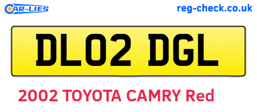 DL02DGL are the vehicle registration plates.