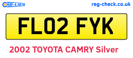 FL02FYK are the vehicle registration plates.