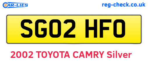 SG02HFO are the vehicle registration plates.