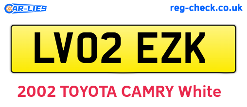 LV02EZK are the vehicle registration plates.