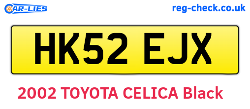 HK52EJX are the vehicle registration plates.