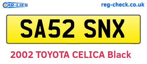 SA52SNX are the vehicle registration plates.