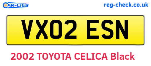 VX02ESN are the vehicle registration plates.